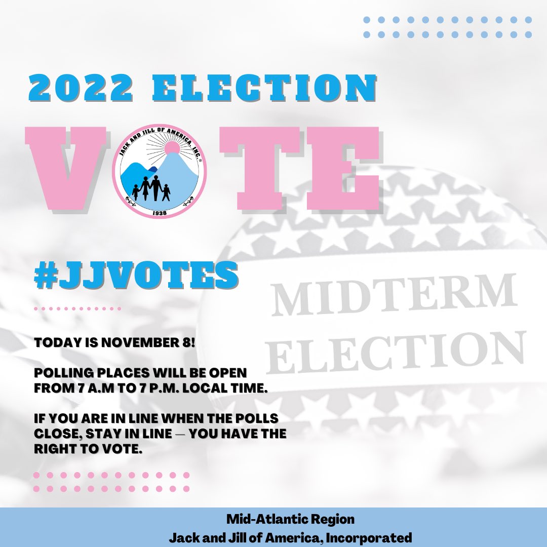 TODAY is the last day to #vote! Polling places will be open from 7 a.m to 7 p.m. local time. If you happen to be in line when the polls close, stay in line — you have the right to vote.

Every #election matters our democracy depends on!

#ElectionDay