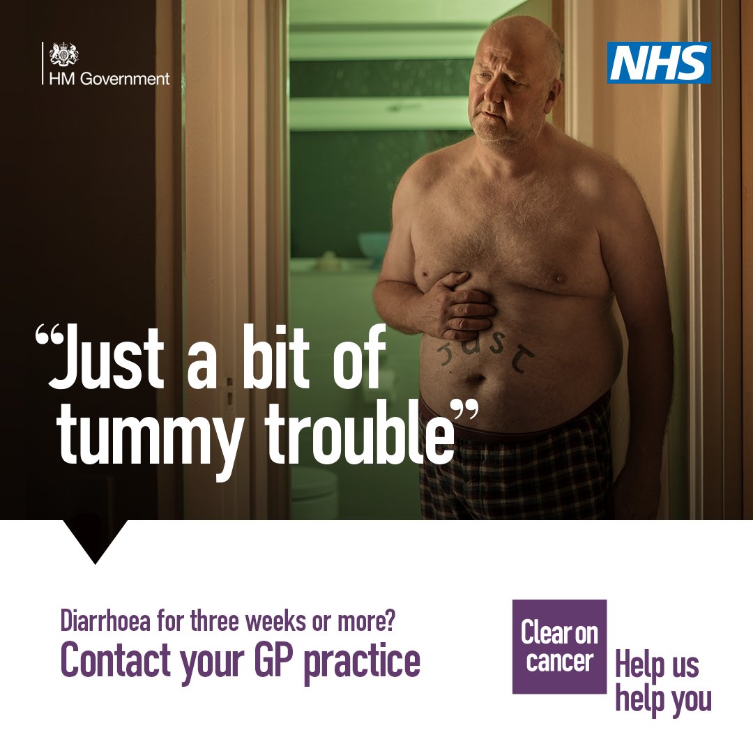 Tummy trouble such as discomfort or diarrhoea for three weeks or more, or blood in your pee – even just once, could be a sign of cancer. It’s probably nothing serious, but finding cancer early makes it more treatable. Contact your #Haringey GP practice. 

nhs.uk/CancerSymptoms