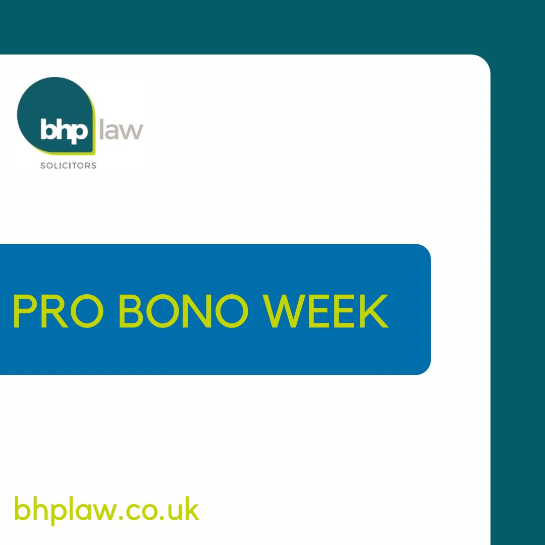 BHPLaw's tweet photo. #ProBonoWeek is taking place this week, 7th - 11th November. 

There’s no better time to remind you that our Family team offer a 30 minute free initial consultation. 
Should you need support with any Family matters, please do not hesitate to contact us. 0800 590 019 https://t.co/IEfX9j0uOq