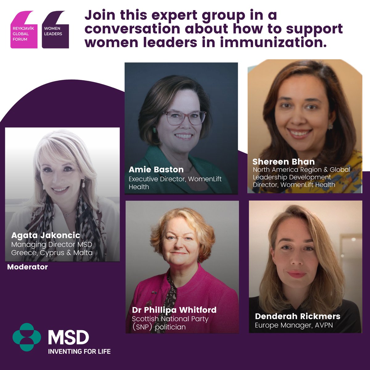 How to maximise the potential of women leaders in health and immunisation for healthier future ?
 
Excited to discuss this tomorrow with some amazing #Women Leaders: <a href="/AmieBatson/">Amie Batson</a> <a href="/ShereenBhan_GH/">Shereen Bhan</a> <a href="/womenlifthealth/">WomenLift Health</a> Dendi Rickmers <a href="/avpn_asia/">AVPN</a> at <a href="/ReykjavikGlobal/">Reykjavík Global Forum – Women Leaders</a>
