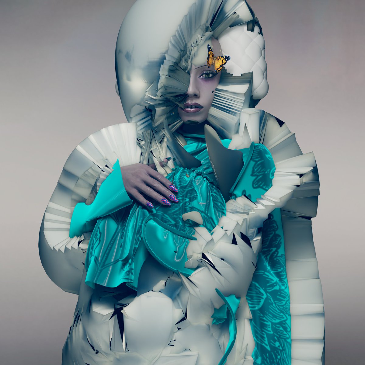 ikon-1 wears Studio PMS [Sigh of Serenity] clothing, [Penny] beat by Jazzelle Zanaughtti and [Blink] manicure by Marian Newman

Sign up below for allowlist and join our digital fashion community for your ticket into the new virtual SHOWstudio. 🦋 

premint.xyz/ikon-1/