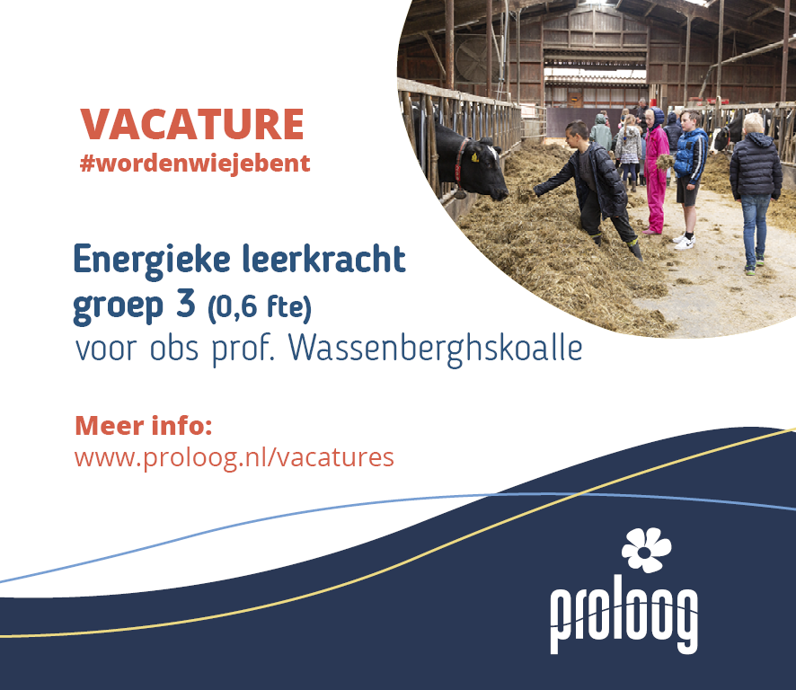 VACATURE | Wij zoeken per direct een enthousiaste leerkracht groep 3 voor obs Prof. Wassenberghskoalle in Lekkum. Ben jij flexibel, kijk je door de bril van het kind en kun je boeiend les geven? Solliciteer dan naar deze functie! 👉🏻 proloog.nl/Werken-bij/Vac…