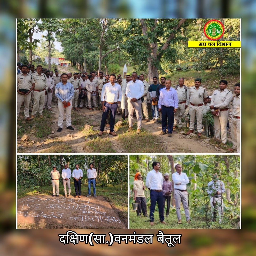 1/n
कूप मार्किंग डिमॉन्सट्रेशन 
दक्षिण बैतूल वनमंडल में ताप्ती रेंज के पांचवें नंबर के कूप पर कूप मार्किंग का प्रदर्शन किया गया। माननीय सीसीएफ श्री. फुलजेले और डीएफओ श्री. वेजयनाथम टीआर, एसडीओएस, रेंजर्स, और बाकी वन कर्मचारियों ने भाग लिया।