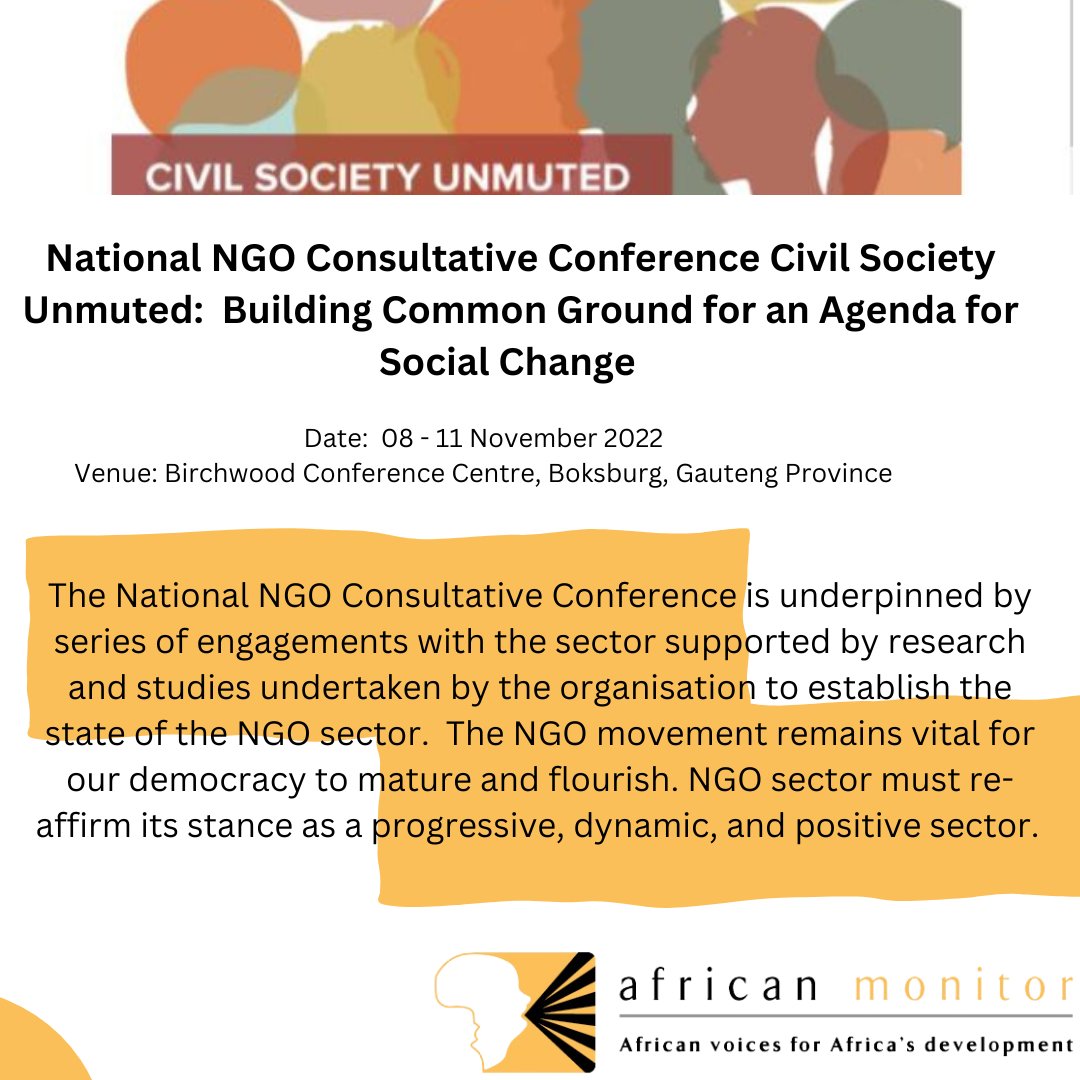 AfricanMonitor's tweet photo. African Monitor is proud to be presenting our findings from the various consultations on a New Social Compact that we held over the past few years.
#NewSocialCompact #Research #CommunityDialogue #consultations #research #findings #SocialCompact #socialdialogue https://t.co/H9U3V5PqrO