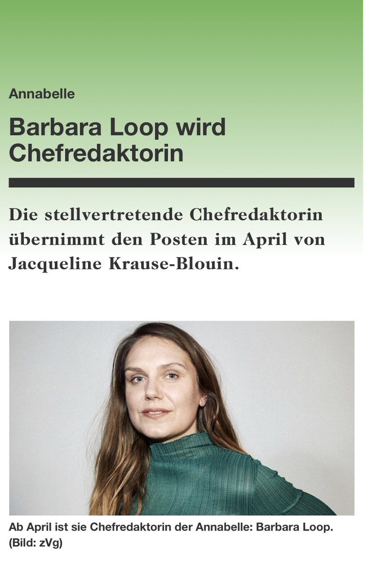 In eigener Sache: Ich freue mich sehr auf diese Aufgabe beim besten Magazin mit dem besten Team! @annabelle_mag