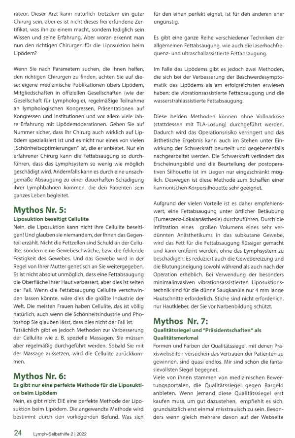 HanseKlinik's tweet photo. New article by Dr. Baumgartner in the "Magazin der Lymphselbsthilfe: 21 myths about lipoedema"
Quelle: Baumgartner A. (2022), "Lymphselbsthilfe - DAS MAGAZIN DER LYMPHSELBSTHILFE E.V", 11/22: S. 23-27 #lipoedema #lipoedemaawareness #lipedema #liposuction #HanseKlinik https://t.co/4ZXcrgs3Sm