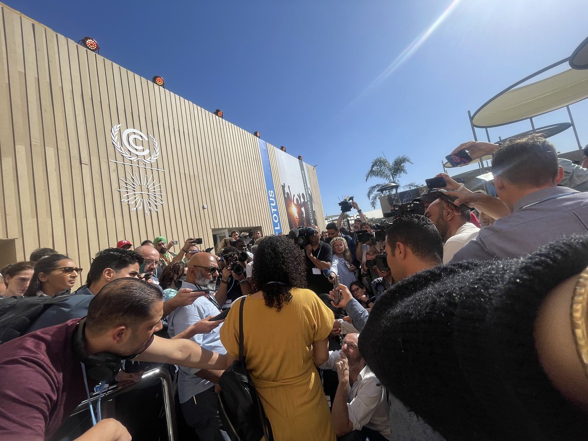 The biggest press gaggle I’ve seen by far at COP27 has been for <a href="/sana2/">Sanaa</a>