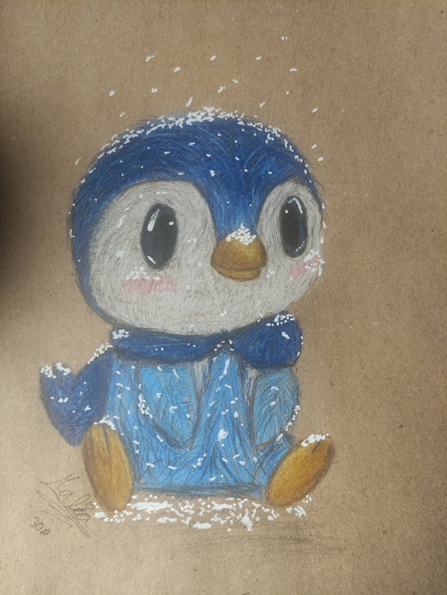 Littlebee_love's tweet photo. Buntstift Zeichnung von Flinfa🐧✏️ https://t.co/ZbKZA8FQor