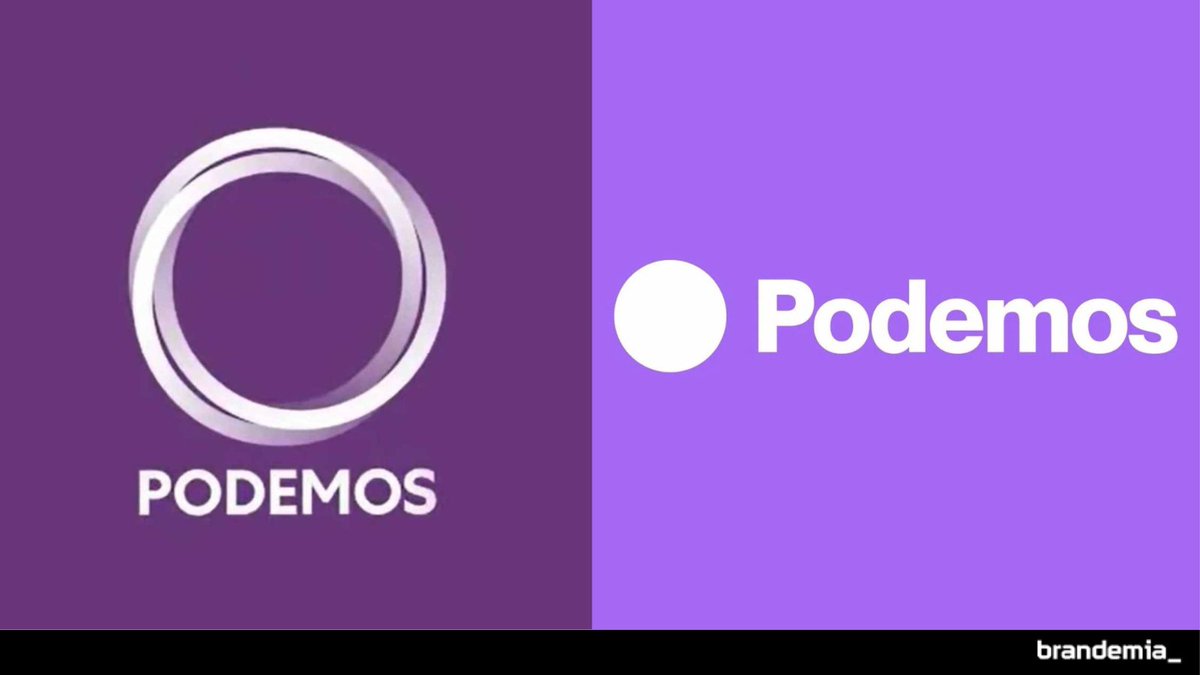brandemia_'s tweet photo. De tres círculos a un punto. De morado a un tono más lila. De caja alta a caja baja... ¿Qué que nos dice a nivel gráfico el nuevo logo de Podemos? 🤨💭  

https://t.co/V6TgEEwYkc https://t.co/czJKe15cHo
