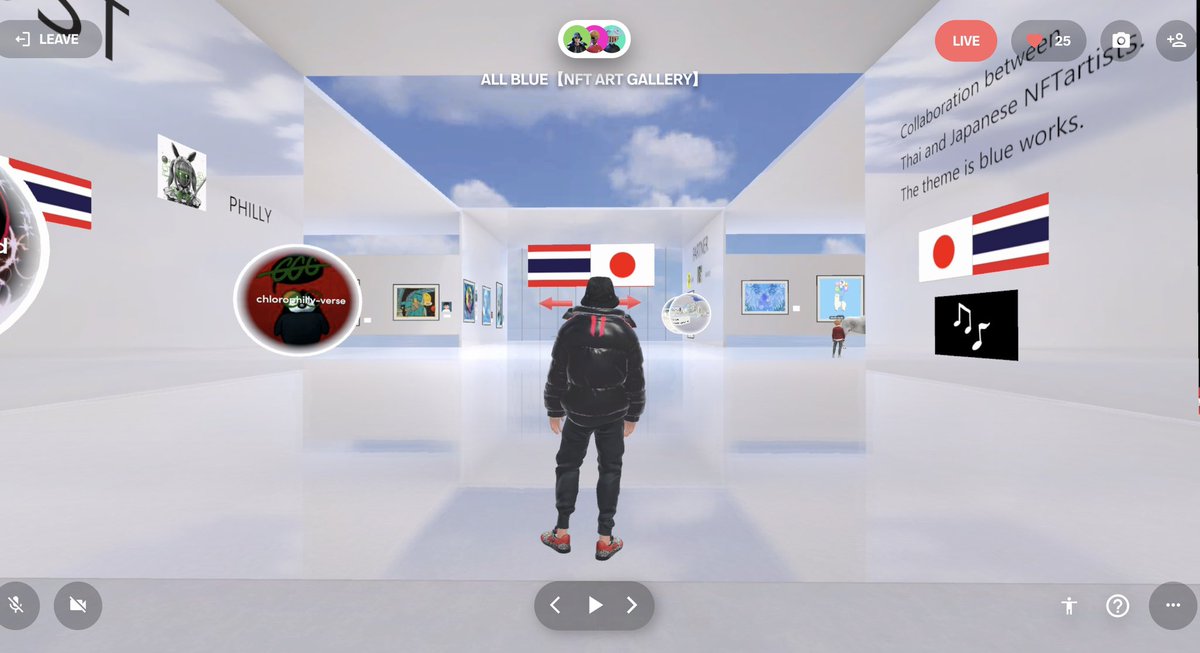เปิดแล้วครับ! นิทรรศการ ALL BLUE 💙
โปรเจคคอลแลประหว่าง ไทยxญี่ปุ่น ฝั่งละ 20 ชิ้นครับ! แต่ละท่าน ผลงานงดงามมากๆ
•
ขอบคุณทุกท่านที่เข้ามาร่วมงานกันครับ 💚
•
เข้าไปชมได้ที่ 👇 
spatial.io/s/ALL-BLUE-NFT…

#NFTTHAILAND #NFTS #NFTJPN #metaverse #chlorophilly #nftcommunity