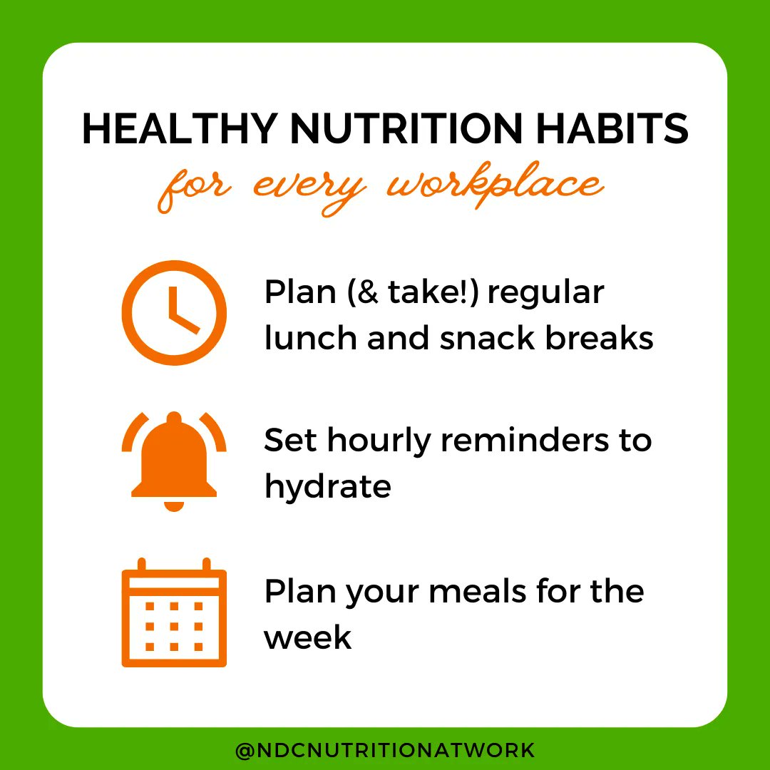 Check out these 3 healthy nutrition habits for every workplace! Interested in more healthy nutrition tips specifically geared toward busy employees? Ask us about our 'Mindful Eating at Work' webinar!

#healthyhabits #nutrition #mindfuleating #nutritionatwork #workplacewellness