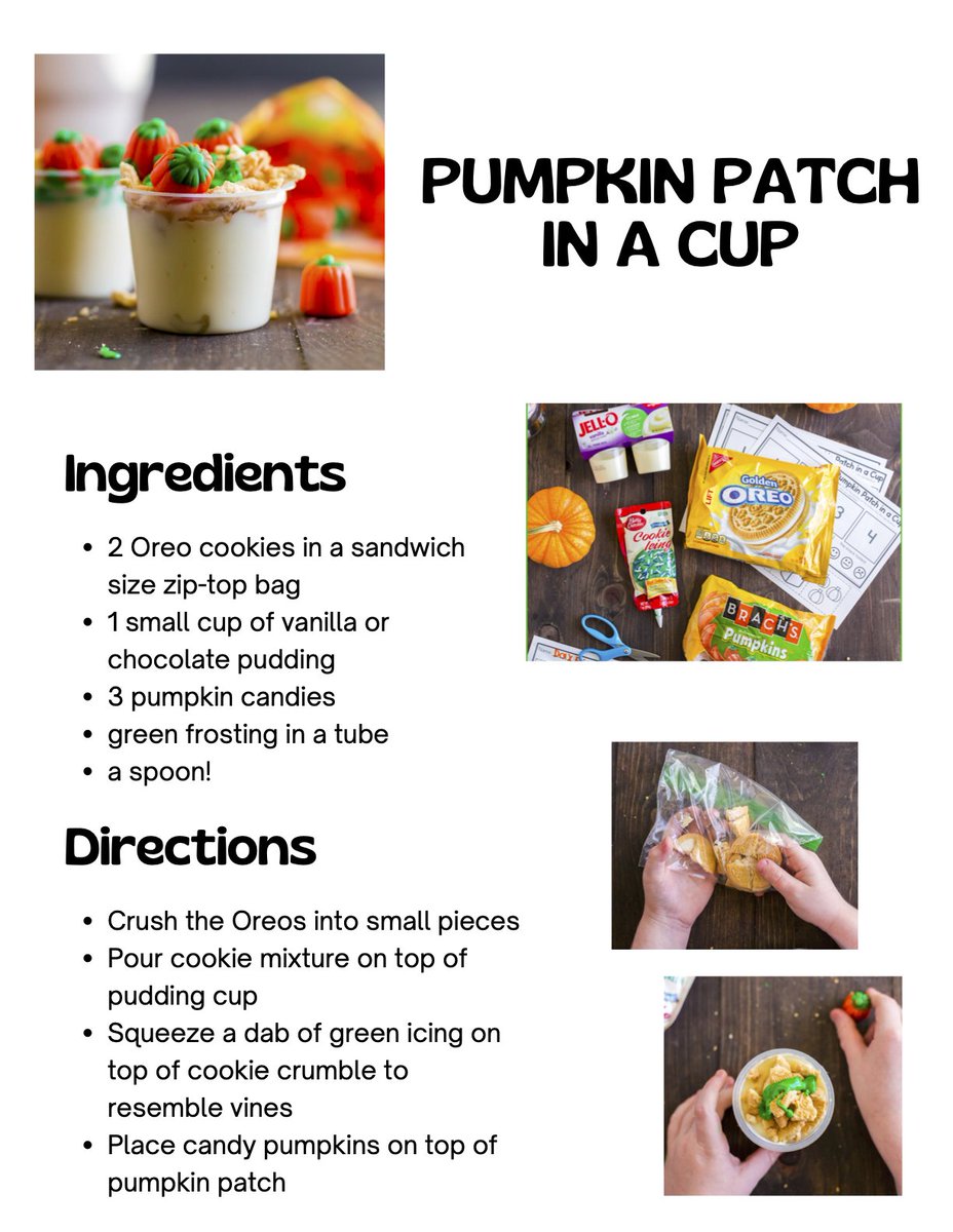PVLiteracy's tweet photo. Tasty Tuesday: These adorable pumpkin patch pudding cups are sure to be a favorite fall activity treat!🎃🍂 Follow-up with “Boom Chicka Boom Autumn” as you celebrate fall!
https://t.co/iBPaF35X3n 🍁🍃🍂 https://t.co/E9zUx1vmxW