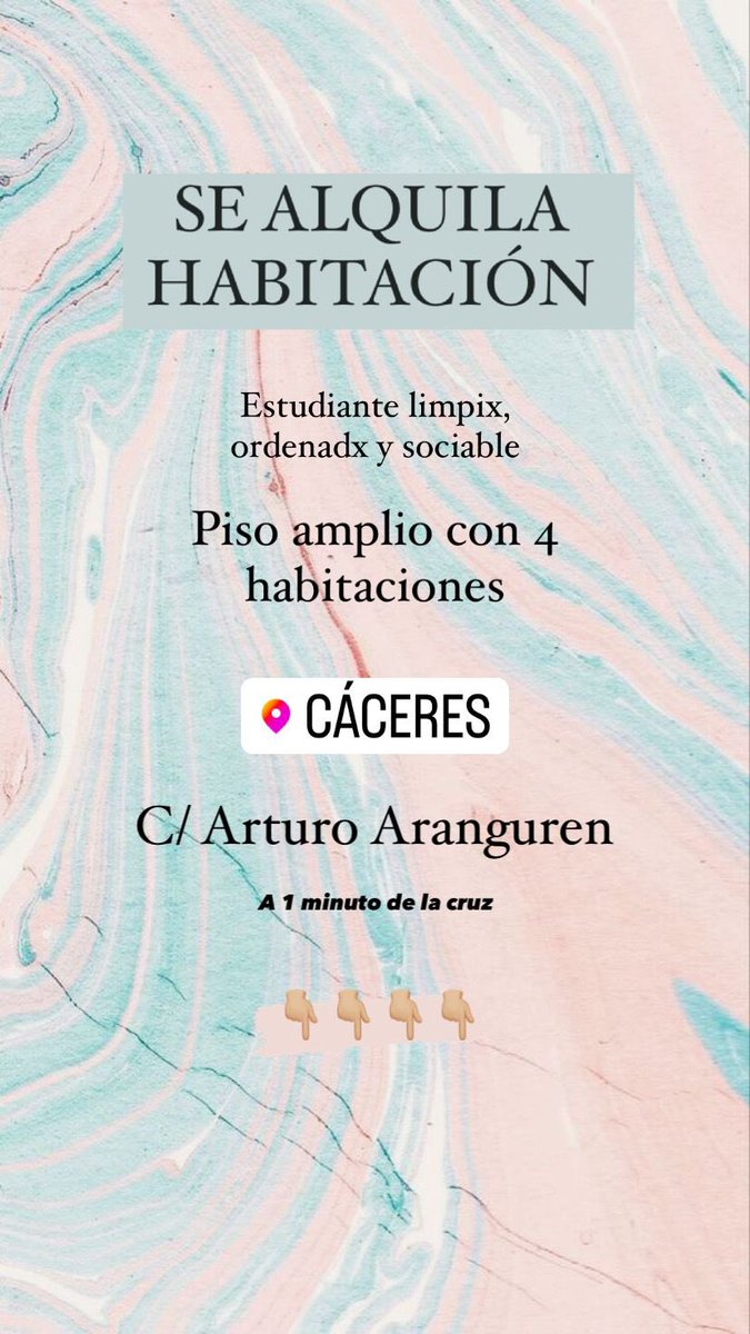 sanntittos's tweet photo. ¡Buenas! Somos tres chicas estudiantes de 4º de carrera. Buscamos una cuarta compañera de piso para entrar lo antes posible hasta junio (curso escolar). Somos ordenadas, limpias y muy sociables. (@beleencarrasco_ @anrodrgzz @sanntittos ) #Cáceres Rtttt plis 🫠 https://t.co/DZn6pYMOeG