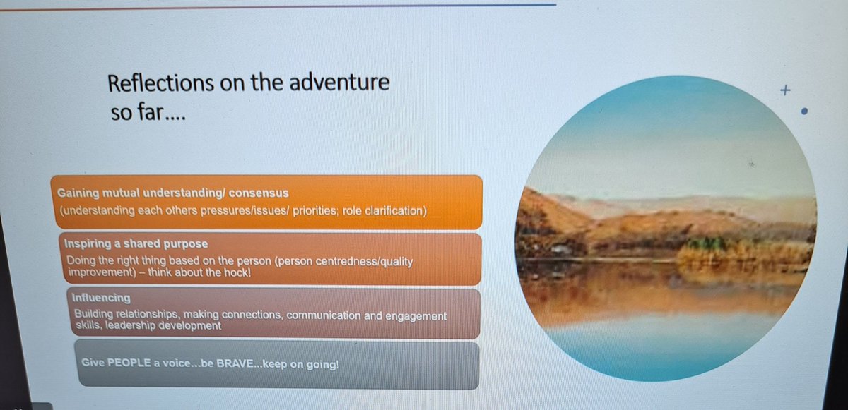 South-West social care OT conference:
<a href="/CarolyneHague/">Carolyne Hague</a> sharing some valuable reflections on key projects:
⭐️OT leadership in local authorities &amp;
⭐️AHP workforce in social care
 Key message: Inspire a shared purpose &amp; give people a voice 📣💚
#integration #OTWeek22