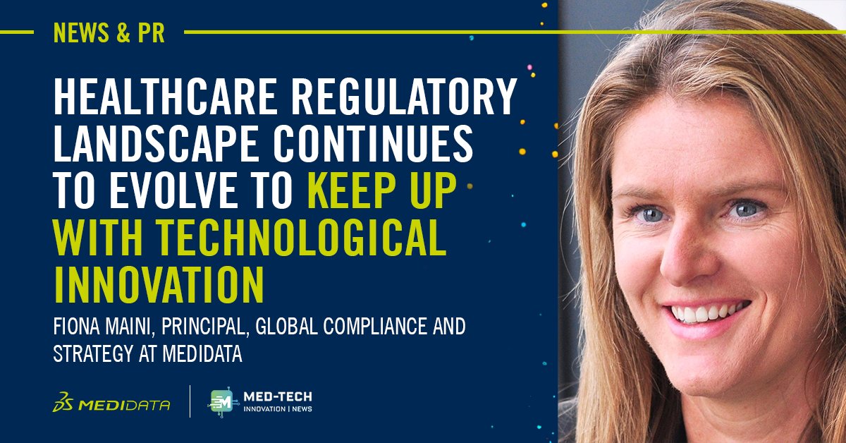 damckie's tweet image. #Patients are more #tech-driven & informed than ever before, revolutionizing #healthcare’s approach to #ClinicalTrials. @Medidata's @FionaMaini spoke w/ @medtechonline about recent #regulation changes, & upcoming areas of focus. Read more: mdso.io/tya
