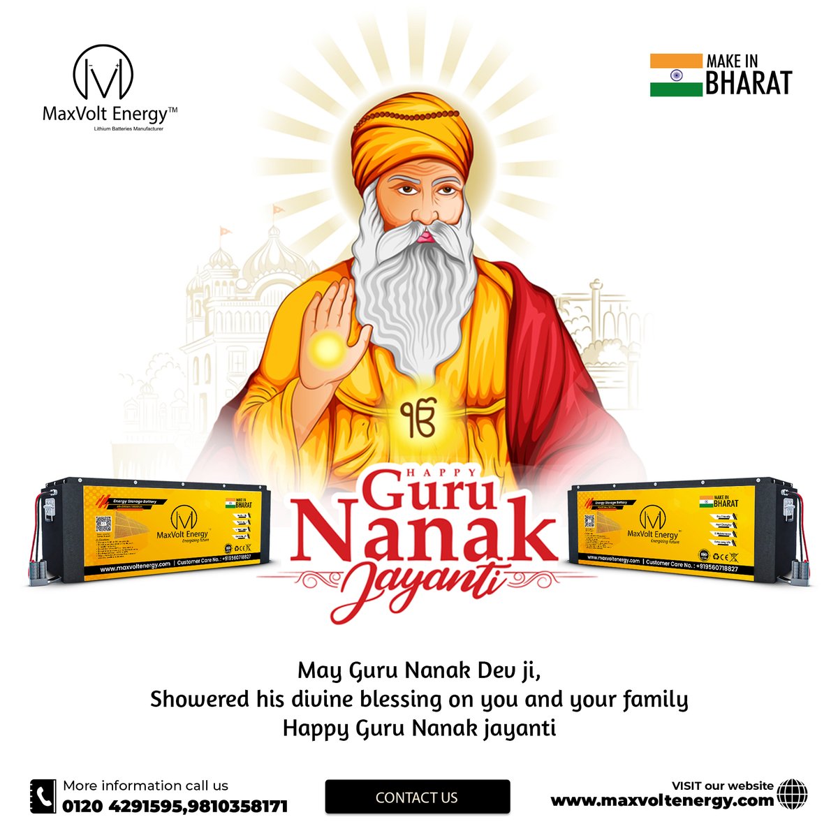 EnergyMaxvolt's tweet photo. May Guru Nanak Dev ji, showered his divine blessing on your family Happy Guru Nanak Jayanti.
.
#gurunanakjayanti #Gurupurab #GuruNanak #gurunanakjayanti #GuruNanakJayanti2022 #GuruNanakDevji #GuruNanakDev #GuruNanakPrakashParv #गुरु_नानक_जयंती #गुरु_नानक_देव_जी #गुरूनानकजयंती https://t.co/Y7XWZ1kGTc