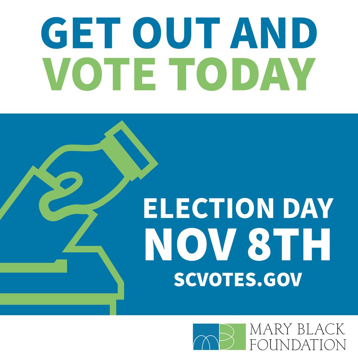 Today is election day and polls are open in Spartanburg County from 7am-7pm. Check you voter registration and locate your polling place at scvotes.gov. Make sure you bring a photo ID with you. #GOTV