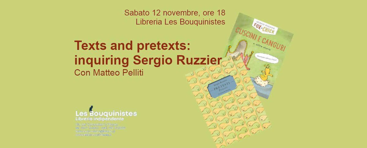 Sabato 12 con Sergio Ruzzier! facebook.com/events/1110071…
<a href="/Topipittori/">Topipittori</a>