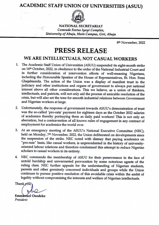 Naija_PR's tweet photo. ASUU don talk https://t.co/LaDRY65mCQ