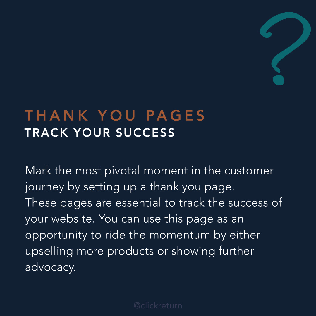 ClickReturn's tweet image. How much thought did you put into your thank you page? Do you even have one?

#paidsearch #marketingtips
