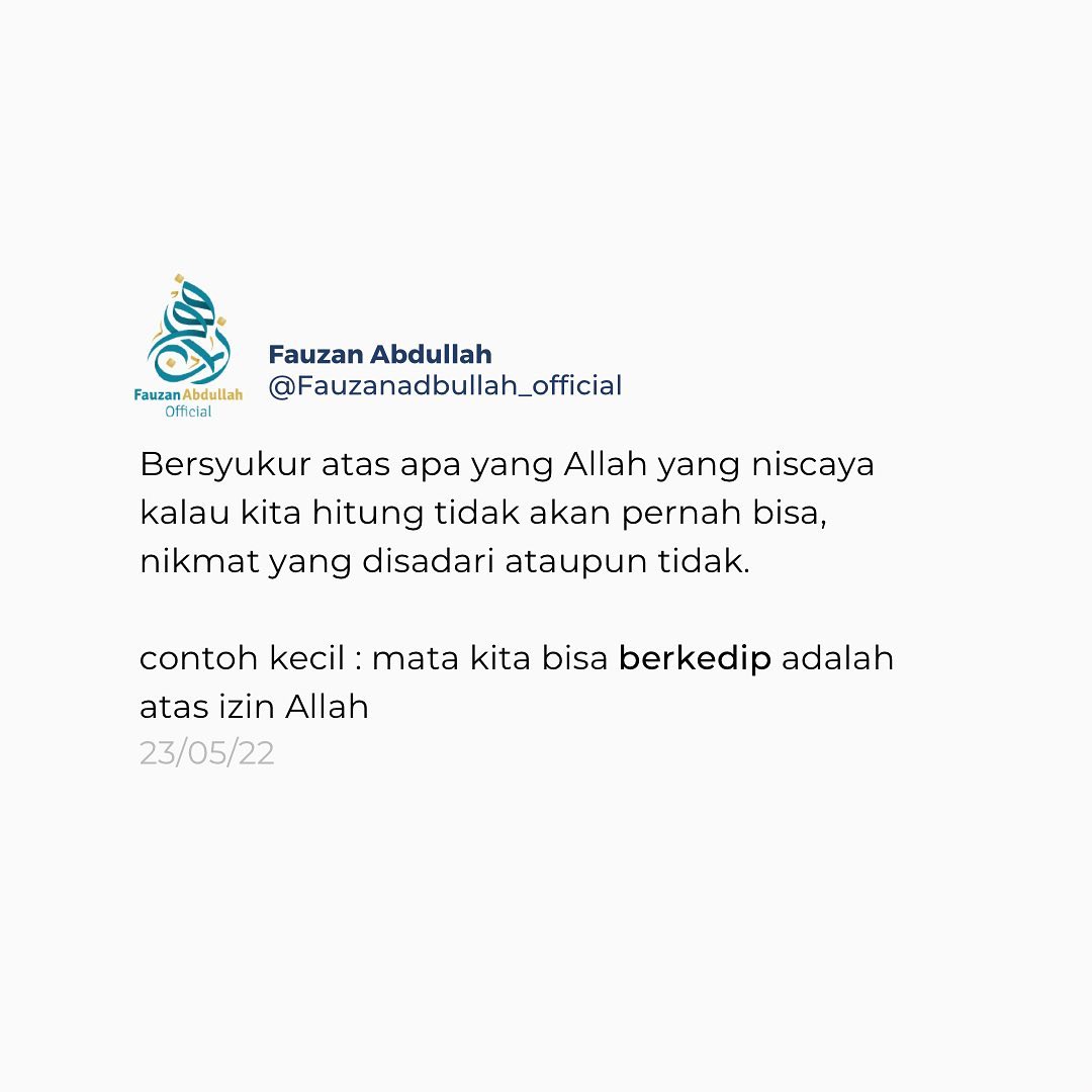 PBIMedia_id's tweet photo. * { NIKMAT YANG JARANG KITA SYUKURI👁️✨ }
#Syukur #NikmatAllah #Salaf
🌐𝘚𝘶𝘮𝘣𝘦𝘳 : #UstadzFauzanAbdullah
📑𝘙𝘦𝘧𝘦𝘳𝘦𝘯𝘴𝘪 : ( https://t.co/Uusnhp7Yy4 )
#️⃣ 𝙃𝘼𝙎𝙃𝙏𝘼𝙂𝙎 #️⃣
#SharePostinganBermanfaat
#PostinganBermanfaatIslam
#PBIMedia
جزاكم الله خيرا وبارك الله فيكم https://t.co/mr4Jb6EWF7