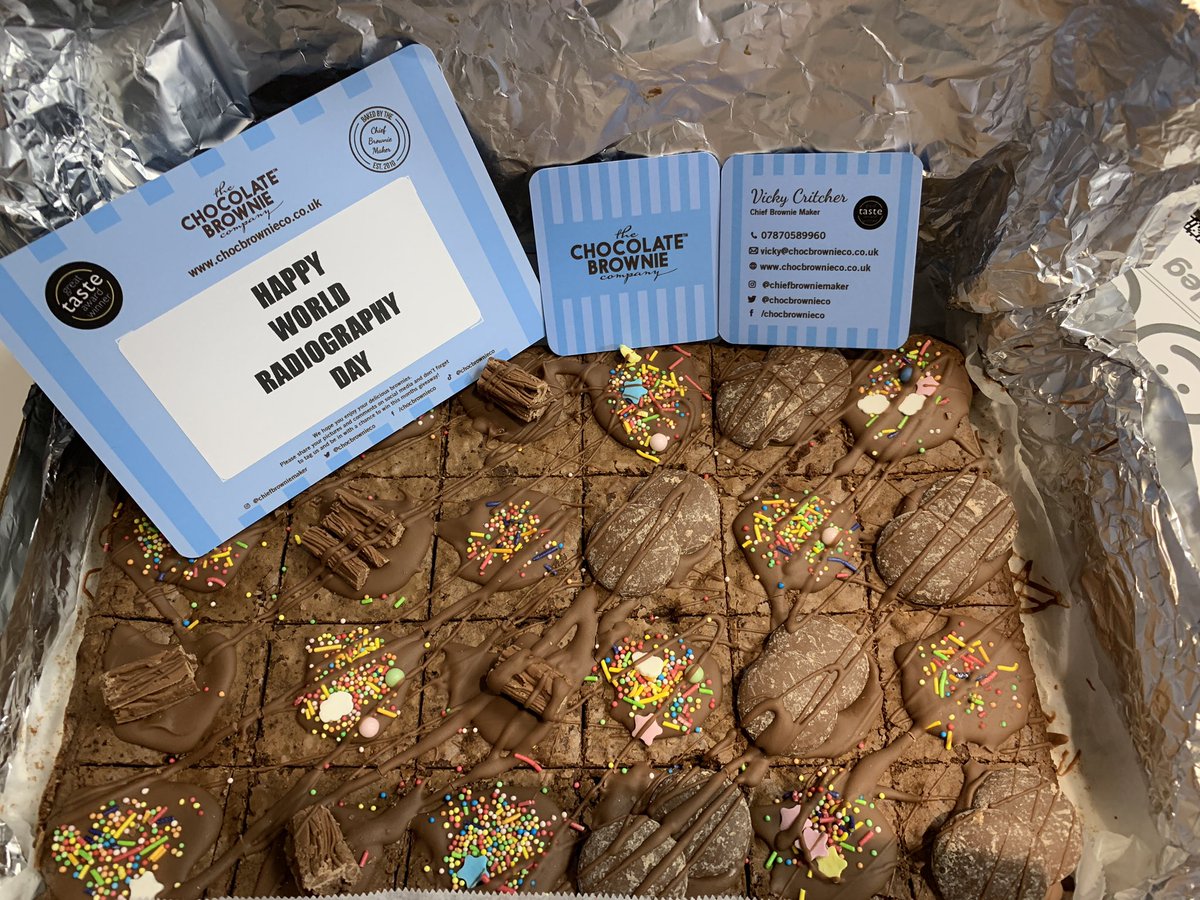 progqueen's tweet image. #WorldRadiographyDay 
Yum yum thanks to Vicky Critcher &amp;amp; the Chocolate Brownie company x