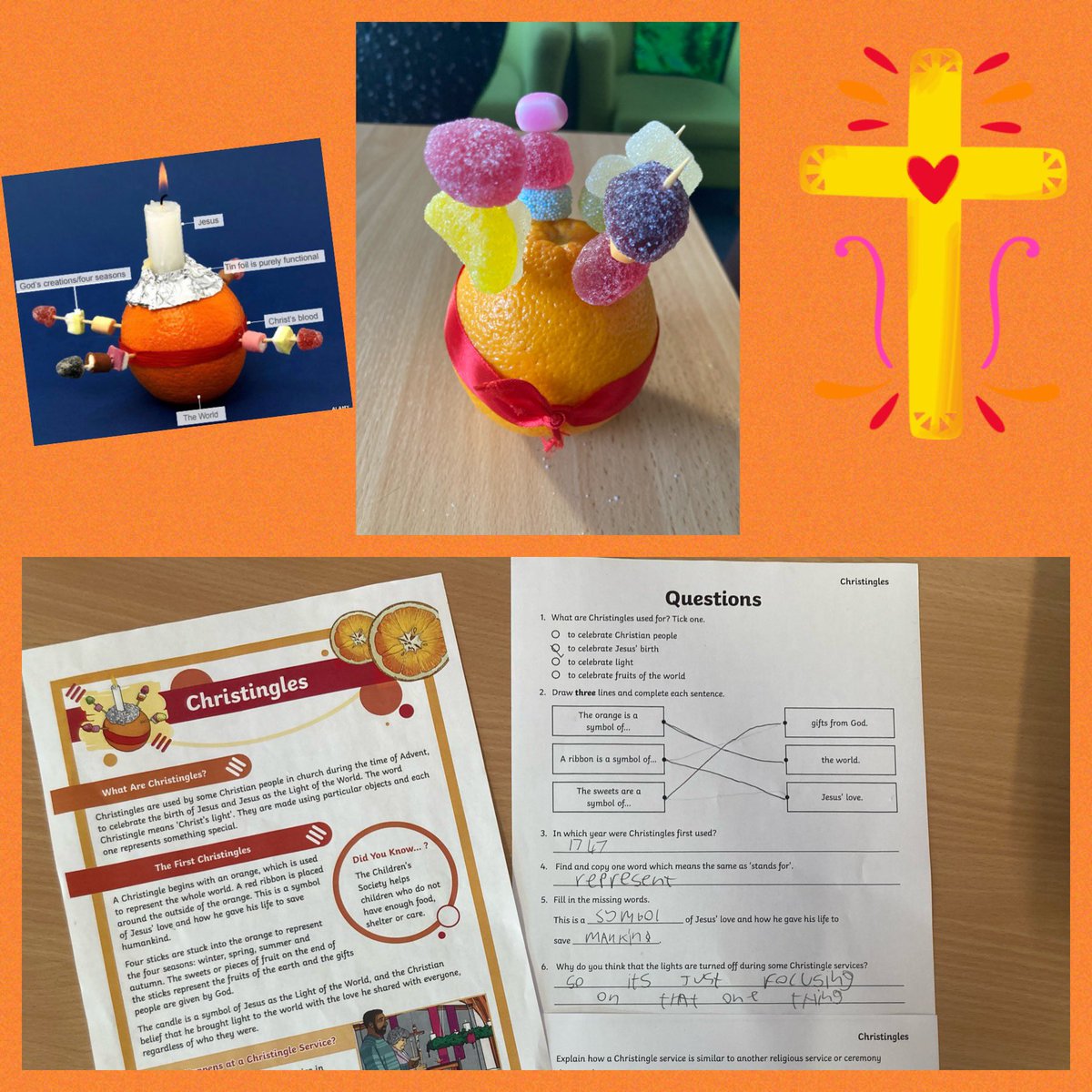 GreenfieldsSch3's tweet photo. Learners enjoyed making Christingles in today’s humanities lesson. Each element of a Christingle has a special meaning and helps to tell the story. https://t.co/bU3q5Z7LkR