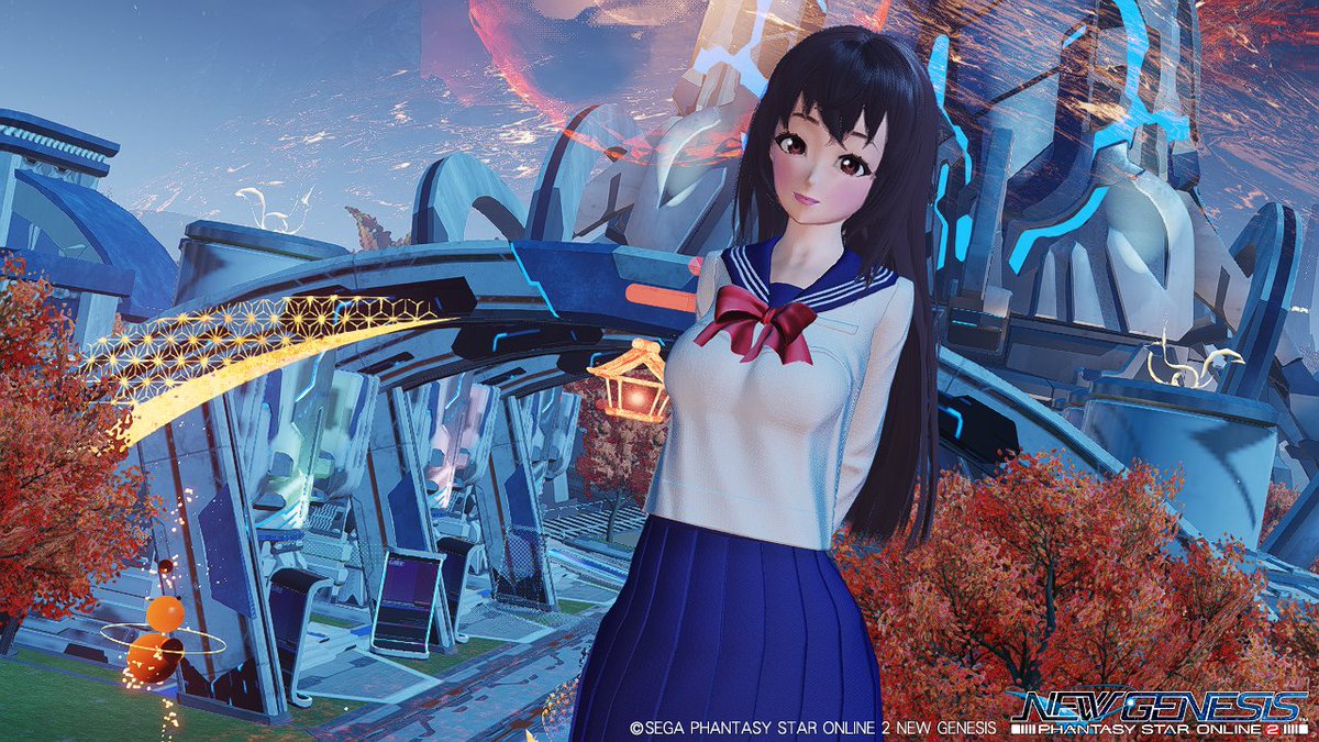 Sophia_PSO2's tweet image. 清純派！JK！
ネクタイよりリボンのほうが可愛いなww