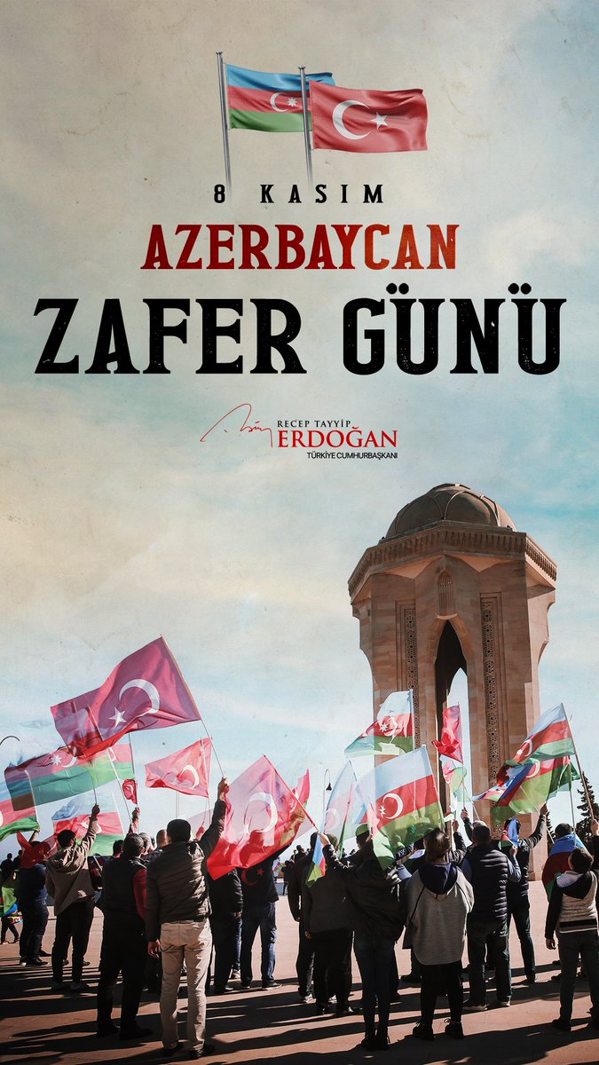 Destansı bir mücadelenin verildiği 44 günün ardından Karabağ’ın yeniden özgürlüğüne kavuştuğunun nişanesi olan Azerbaycan’ın 8 Kasım Zafer Günü’nü en kalbî duygularımla tebrik ediyorum. 

Karabağ Azerbaycan’dır ve hep Azerbaycan olarak kalacaktır. 🇹🇷🇦🇿