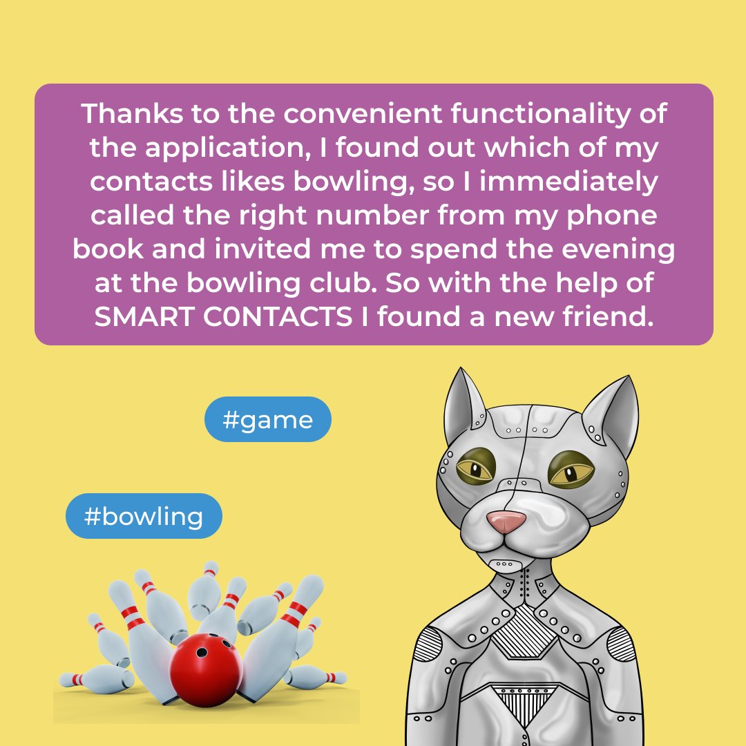 SMARTC0NTACTS's tweet image. 😃
How did SMART C0NTACTS save my evening? 📞

Hello everyone, my name is Mark. Last Saturday I had a free evening, but unfortunately all my friends were busy. SMART C0NTACTS saved me from boredom. 👫

#connection_channels #communication #findpeoples #SMARTC0NTACTS