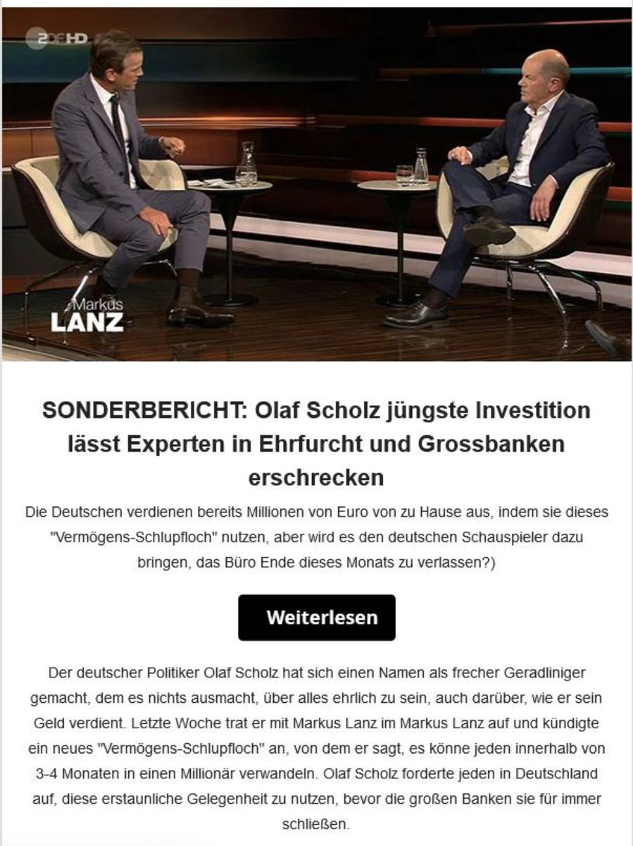 failphunk's tweet image. Super weird Scam! :D Kam eben per Mail.

Der deutsche Politiker @OlafScholz hat sich einen Namen als frecher Geradliniger gemacht.

Er kündige ein neues "Vermögens-Schlupfloch" an.

Einfach ein Ehrenmann dieser Olaf. Danke!