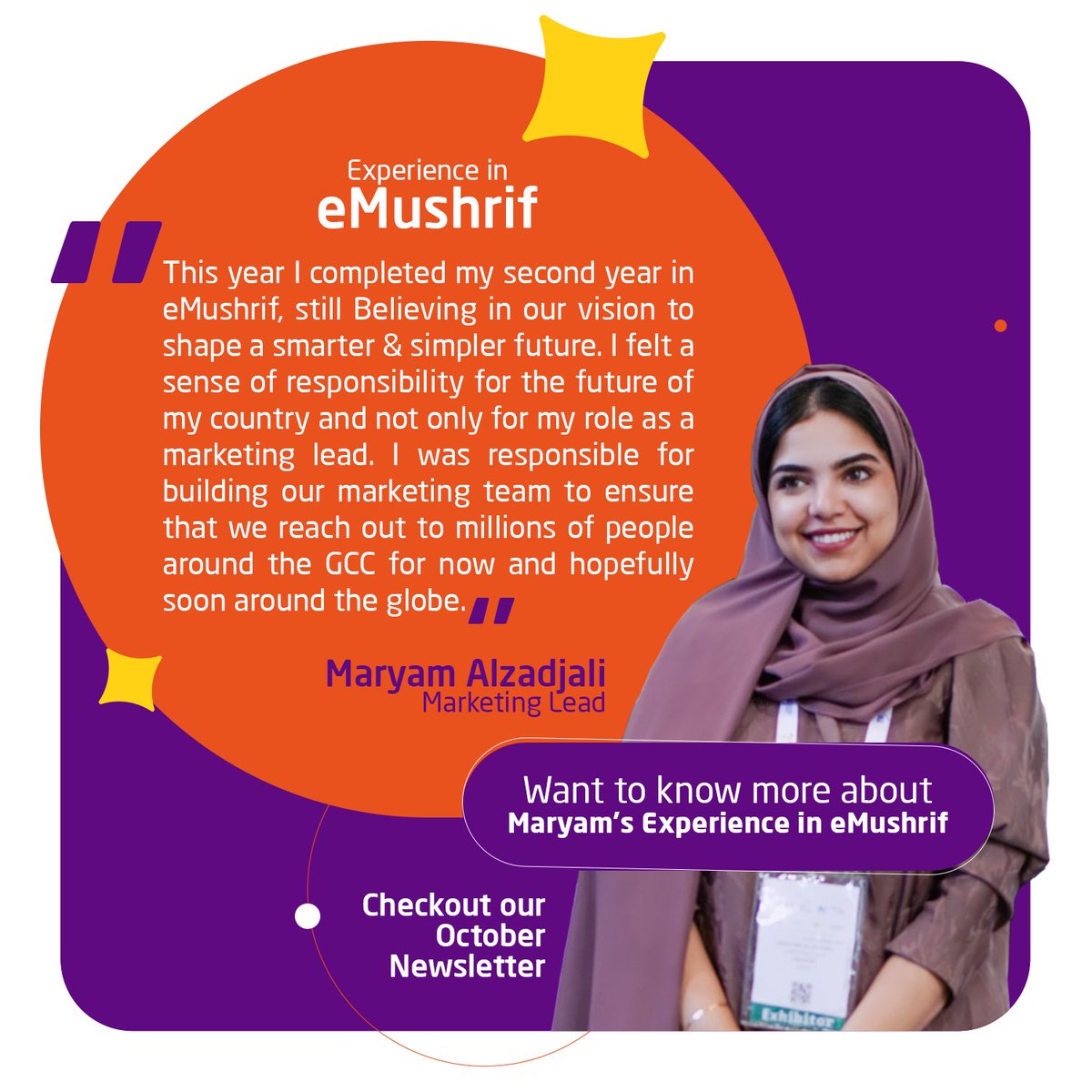 emushrif's tweet photo. Take time to know more about our achievements and Maryam AlZadjali’s journey with eMushrif🥳🚁
Check out our October’s Newsletter🗞
https://t.co/Md1xedoJdq
#newsletter #emushrif #activities #ksa🇸🇦 #gitex #rafed #journey https://t.co/ozKBWQa0fi