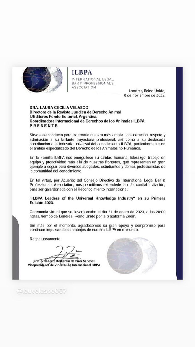lauvelasco801's tweet photo. Muy honrada y agradecida #ilbpa y especialmente al Dr. Roberto Ramírez-Sánchez por la distinción 🙏🏻
@ijeditores https://t.co/SrWzD2JwyN