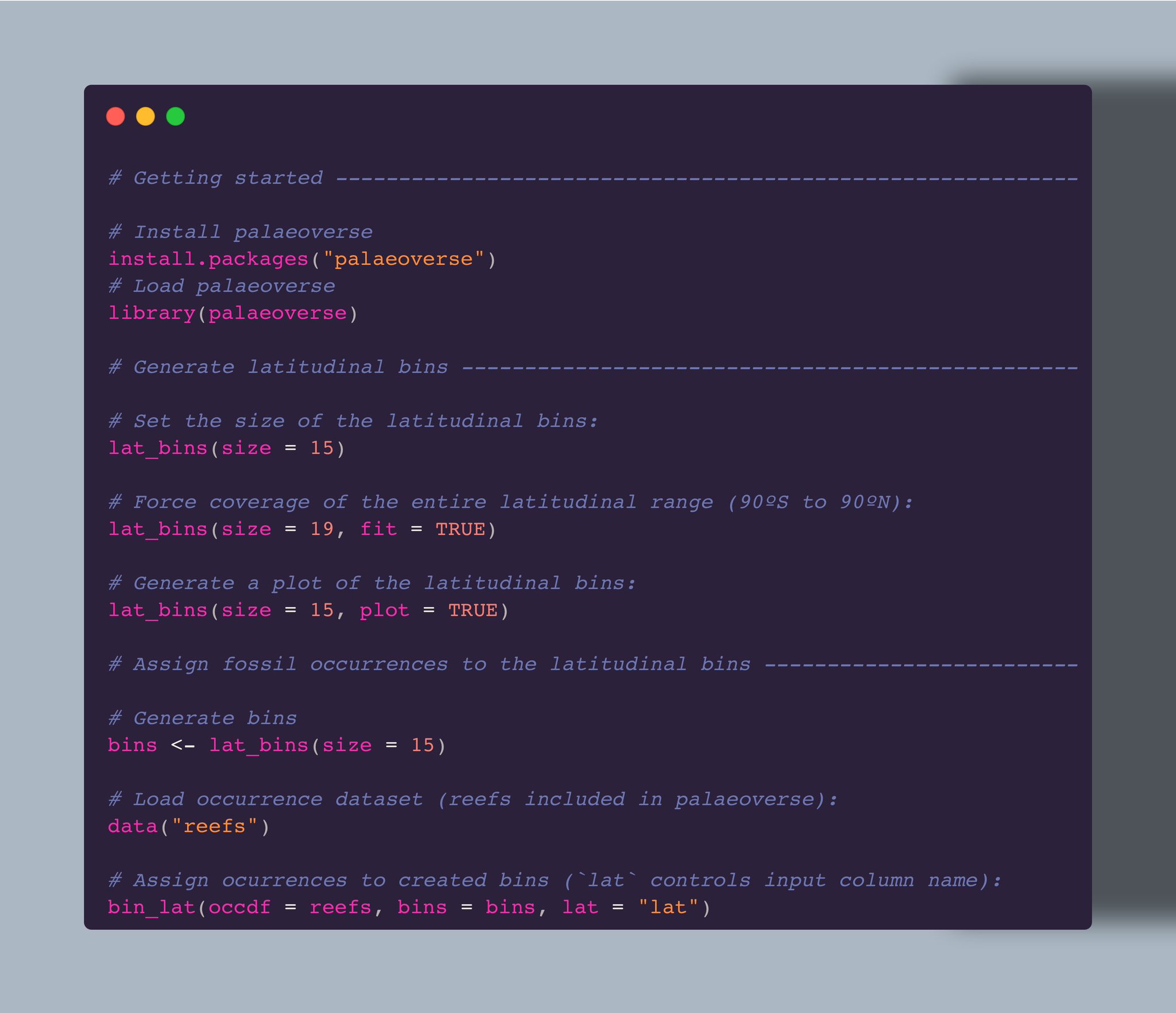 The Palaeoverse Community on Twitter "The `lat_bins` function
