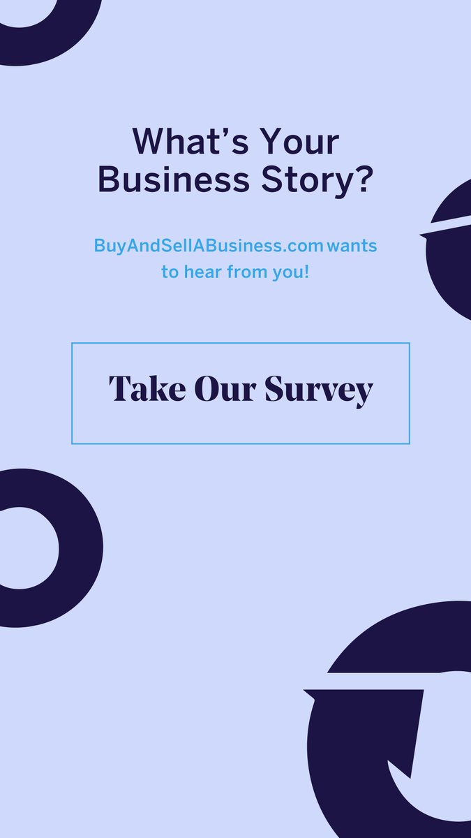 REMINDER! 

BuyAndSellABuisness.com wants to hear your entrepreneurial story from start to finish. Take our survey today to be featured! #MadeToCreate

5yzov9nrewn.typeform.com/to/Q0YCG3g8 

#businessstory #businessopportunity #business #buyabusiness #sellabusiness #entrepreneur #storytelling