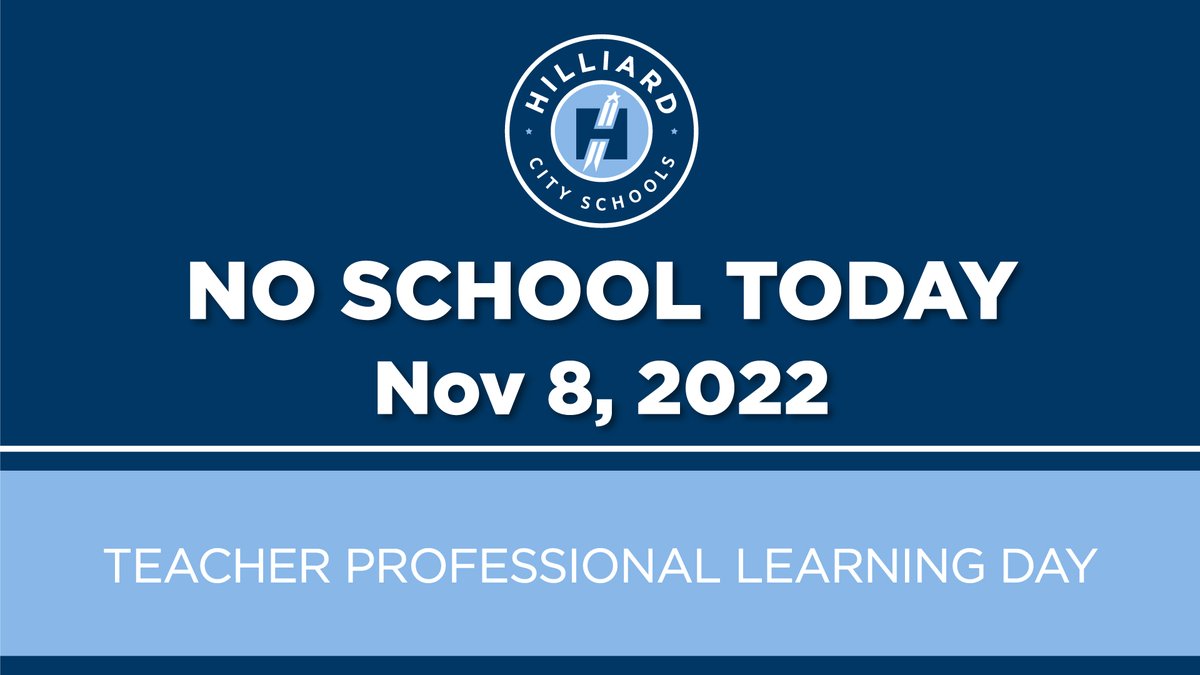 There will be no school today, November 8, 2022 due to teacher professional learning. We'll see everyone back tomorrow!