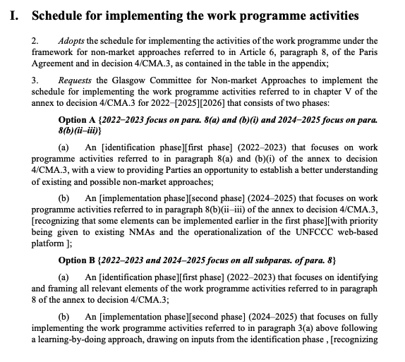 NEW #COP27 text

Article 6.8 "non-market" cooperation

COP26 set up a work prog &amp; to-do list

New 17pp draft text has 130 square brackets &amp; 72 "options", indicating areas of disagreement

Key Qs inc which to-do list items to tackle 1st &amp; what to do next

unfccc.int/sites/default/…