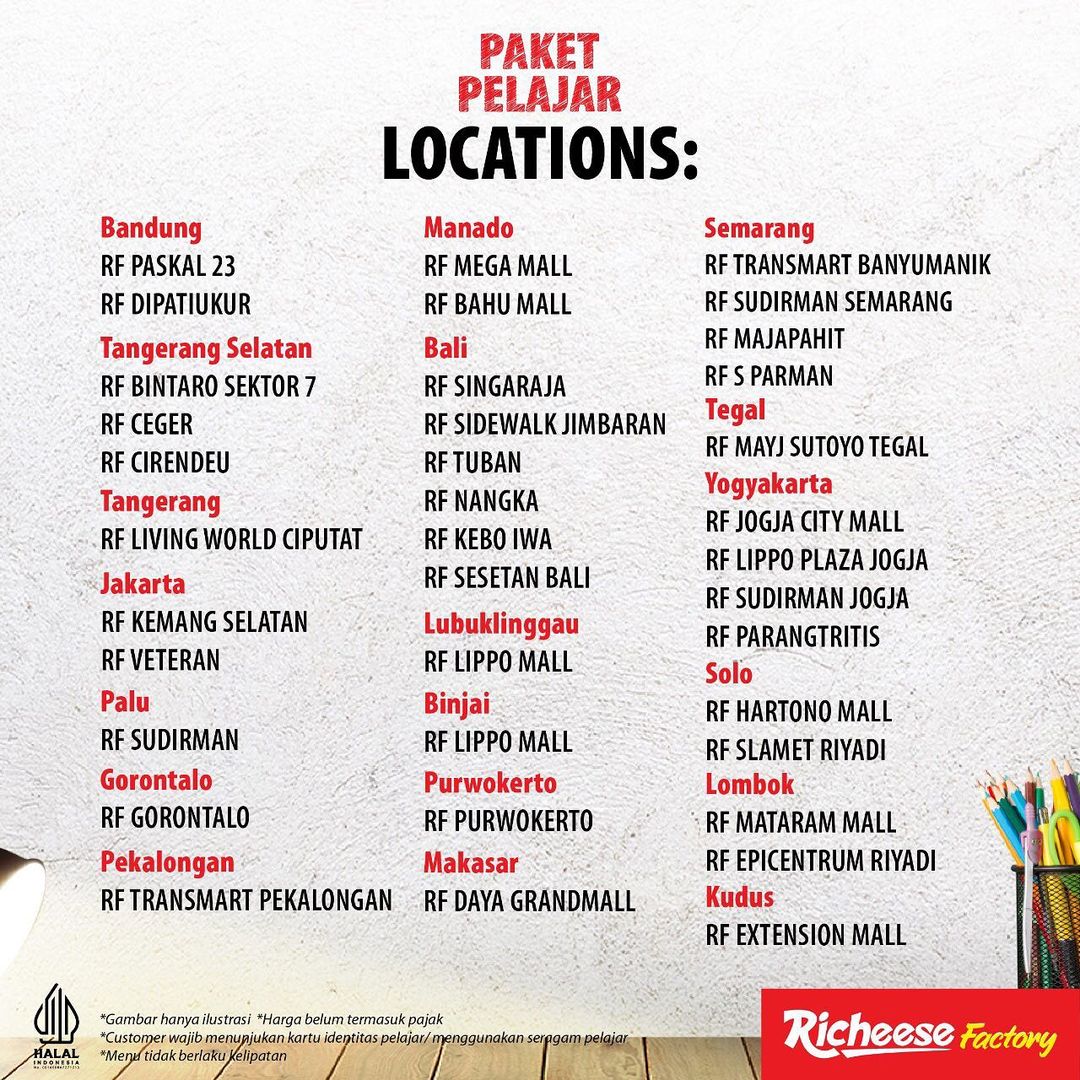 bucinhemat's tweet photo. Pecinta richeese mana ?
PAKET PELAJAR HADIR DI BANYAK LOKASI BARU NIHHH! CEK CEK CHEESEMATES!

Promo buat para Pelajar/Mahasiswa rame” nikmati PROMO PAKET PELAJAR! Dengan harga mulai Rp 13.636,- aja, dan kamu udah bisa nikmati paketnya!!

#richeesefactory
#Promo #diskon

*G https://t.co/Mkd4ZalgVv