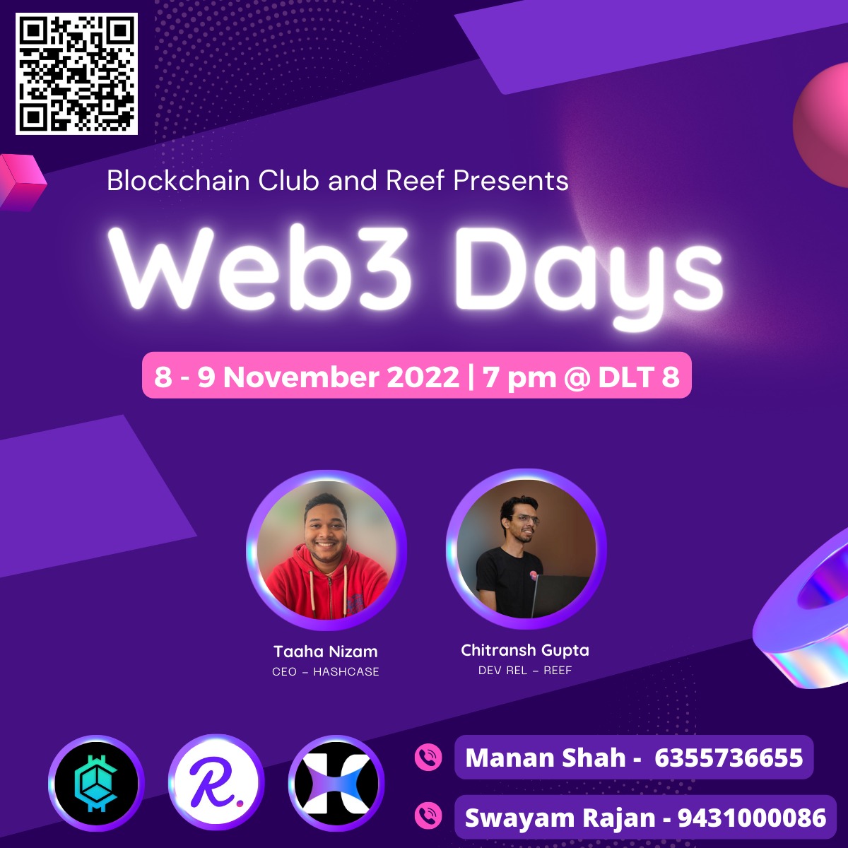 blockchain_bpgc's tweet photo. Blockchain Club BITS Goa, is excited to collaborate with @Reef_Chain to host Web3 Days - a two-day introductory workshop.

Looking forward to an amazing session with @cheetoda0x
@boidushya and @taahanizam

#Web3 #REEF #NFTGiveaways #DAOs #DeFi #Entrepreneurship #blockchain #hype https://t.co/PPJtmnM1E1