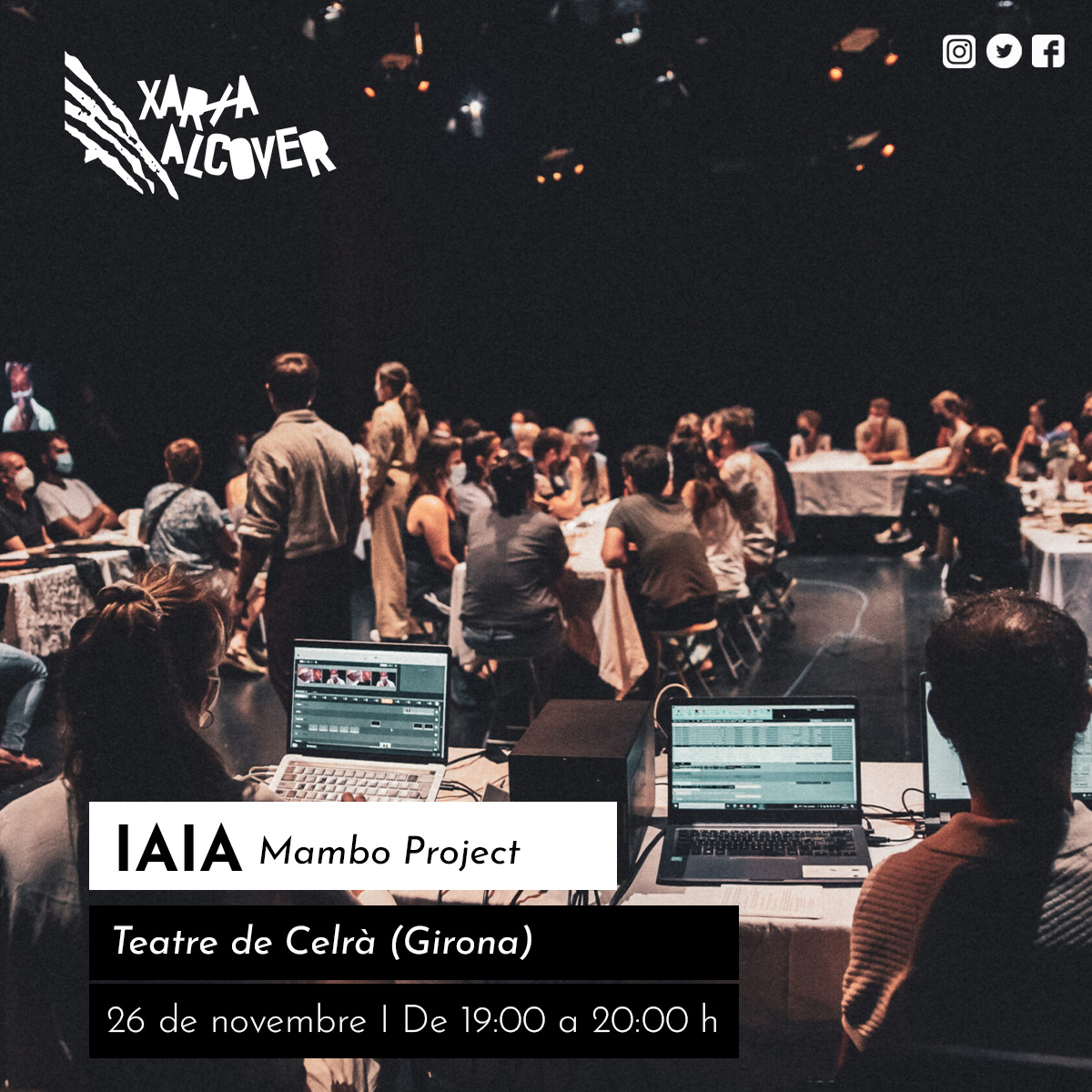 XarxaAlcover's tweet photo. 🎭IAIA de #MamboProject està el pròxim dissabte 26 de novembre al Teatre de Celrà. 😊
📅 26 de novembre
⏰A les 19 hores
Us ho perdreu? 😉
#xarxaalcover #mamboproject #barcelona #catalunya #teatreencatala https://t.co/3WauHNscOn