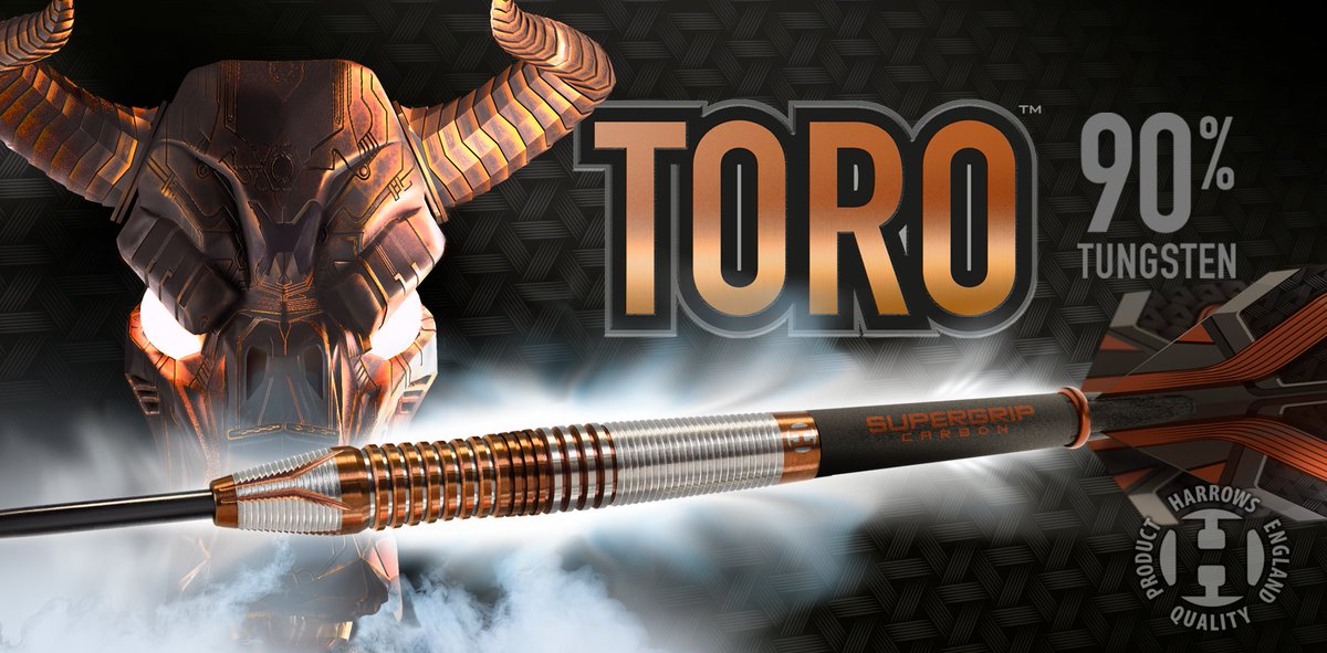 HarrowsDarts's tweet photo. 🐂 TORO 🐂

A flawless 90% tungsten dart, encapsulating all aspects of modern darts innovation:

▪️ Unique barrel shape
▪️ Original grip sequences
▪️ Striking colour combinations

🎯 Steeltip 21g - 26g
🎯 Softip 18g and 20g

#ProductLaunch #MadeInEngland #DefyLimits #Darts https://t.co/YY4g4fcTvD