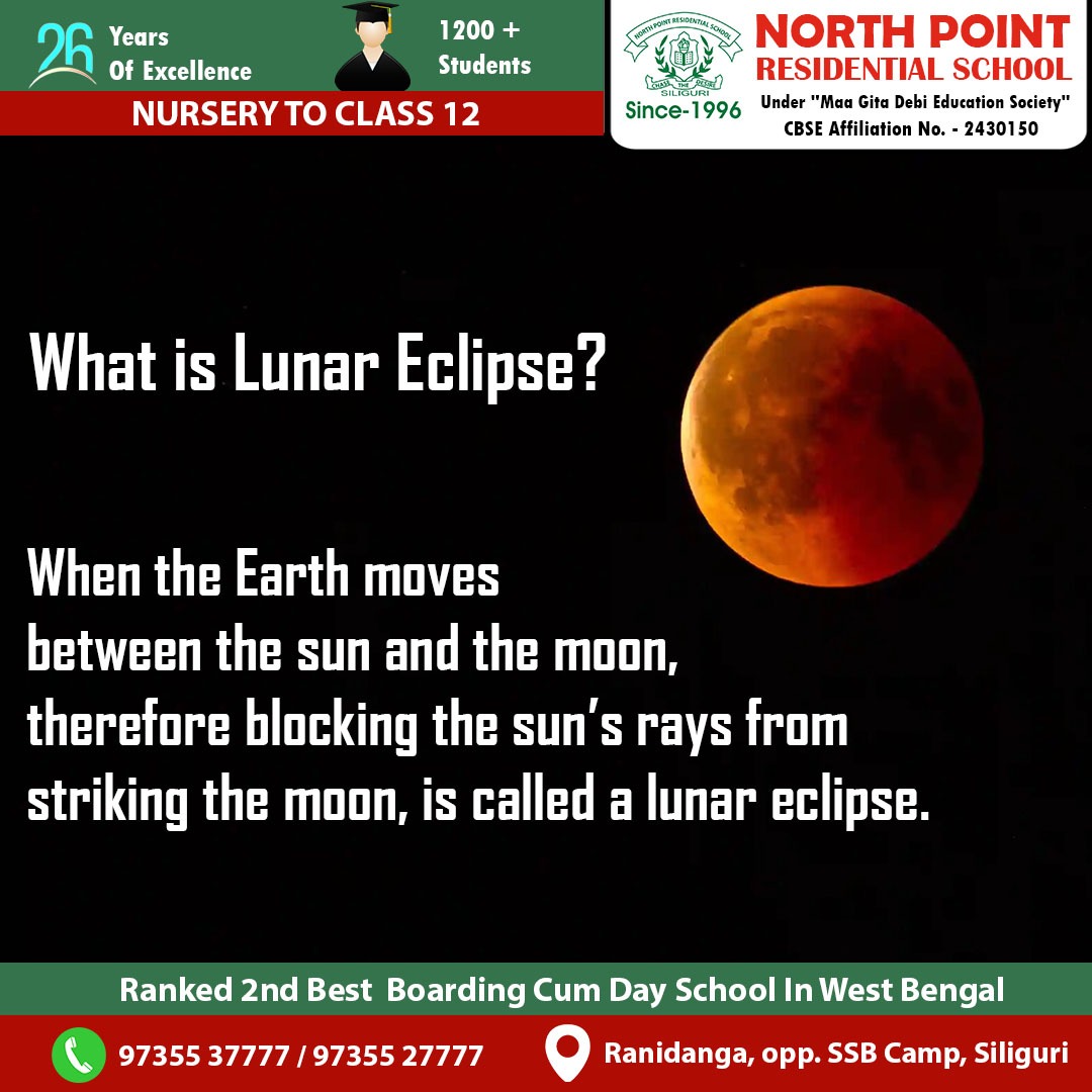 NORTHPOINTRESI's tweet photo. Understanding the Phenomenon of Lunar Eclipse. 

#Northpointresidentialschool #Lunareclipse #Geography #Astronomy #Cosmology #Bloodmoon #Totaleclipse #Timeduration #Spaceandtime https://t.co/YUwRt24AgR