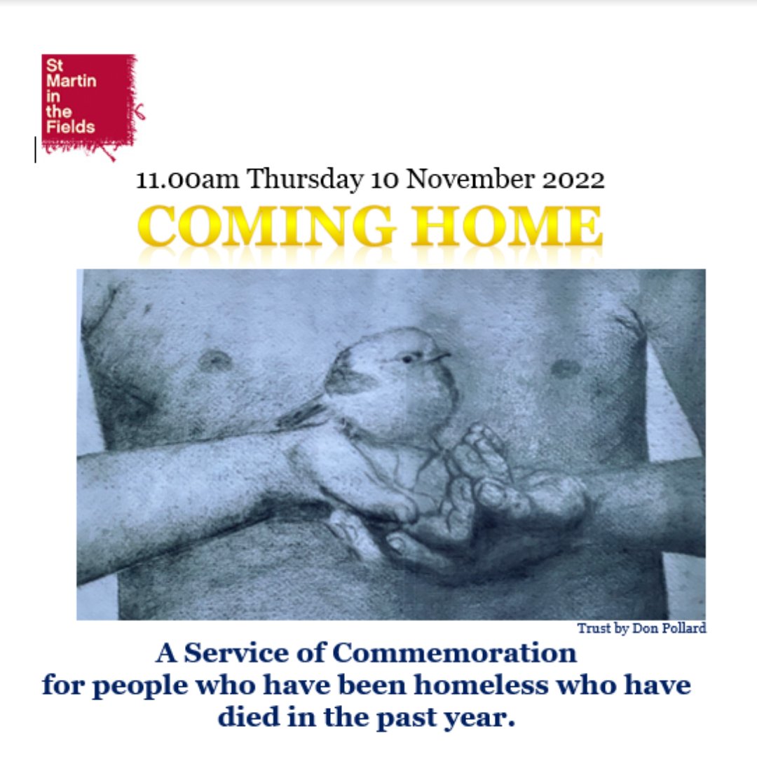 This year's service of commemoration for people who have been homeless and have died in the past year feels particularly poignant. All welcome - this Thursday @smitf_london with @StreetwiseOpera @ChoirwithNoName @Gavin_Bryars Ensemble