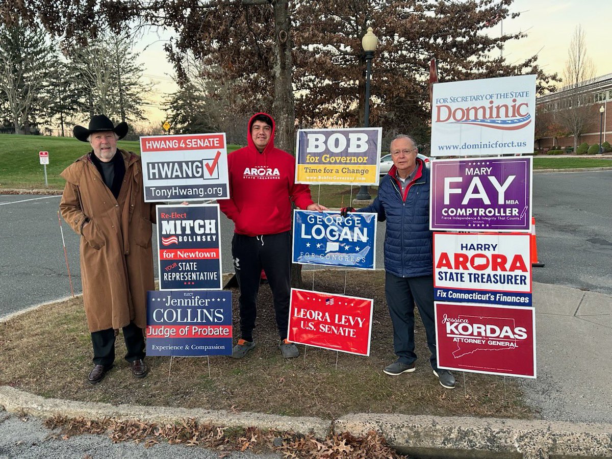Good morning! We are starting to make our way across the state today starting here in Newtown. I want to thank all of the volunteers, RTC members and new friends that gave their time and energy to help us get our word out. Thank you and God bless. <a href="/CTGOP/">CTGOP</a> #VoteRowB