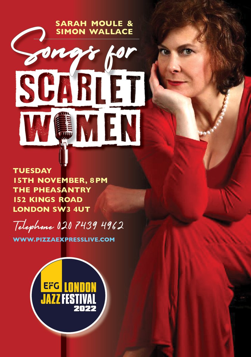 Sarah Moule (@sarahmoule1) on Twitter photo Coming up a week today 15/11 <a href="/pizzajazzclub/">PizzaExpress Live</a> #ThePheasantry King’s Road. A feminist #femmefatale songshow #londonjazzfestival. Tix: bit.ly/femmesljf22 Coming up a week today 15/11 <a href="/pizzajazzclub/">PizzaExpress Live</a> #ThePheasantry King’s Road. A feminist #femmefatale songshow #londonjazzfestival. Tix: bit.ly/femmesljf22