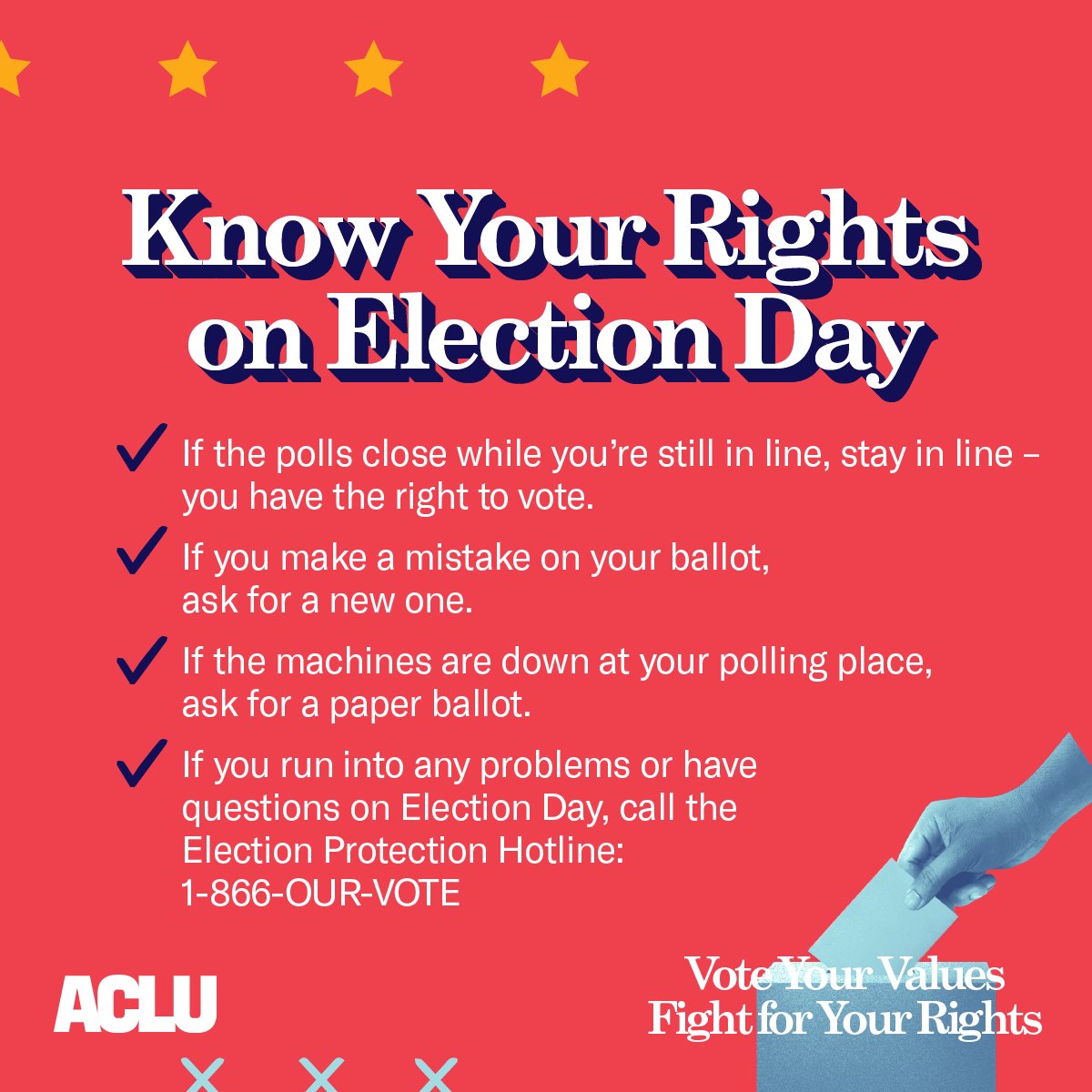 Election Day is finally here! 🗳️ Know your rights when voting.
