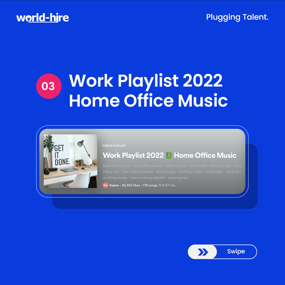 world_hire's tweet photo. Is there any productivity issue that music can't solve?
Comment down your favorite work productivity playlist 👇
.
.
.
#worldhire #pluggingtalent #workproductivity #workplaylist #enjoywork #music #productivity #work #goals #musicbiz #growthstrategy #growthhacking #opportunities https://t.co/J2ZHnLFay8