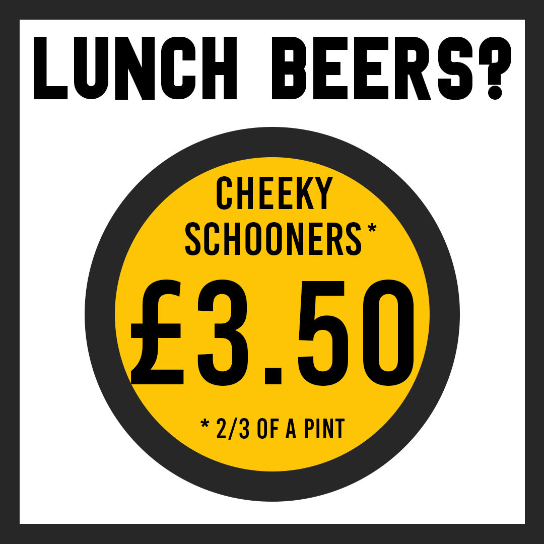 wearepublove's tweet image. Lunch Beers? Grab a schooner between 12pm-4pm every day of the week, in any PubLove pub! 🍺 #CheekySchooner