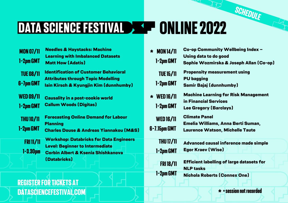 Digitas_UK's tweet photo. Only 2 days to go! Join us for an online session in partnership with @DataScienceFest: Causality in a post-cookie world. Register here 👉: https://t.co/ASLqEMoTry
#DigitasUK #FutureReady #DataScience #DSF #Cookieless #PostCookie #Causality https://t.co/spPW1trvcp