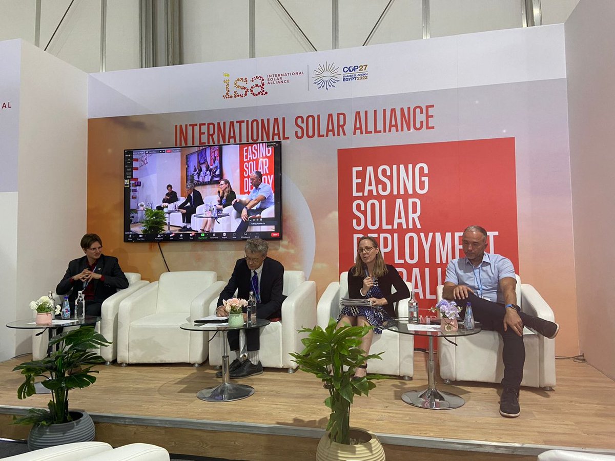 .<a href="/WRIEnergy/">WRI Polsky Energy Center</a>'s <a href="/vanwiemcgrory/">Laura Van Wie McGrory</a> discussing strategies for scaling up solar supply chain finance at the Building Resilient Global #Solar Supply Chains event.

📍 <a href="/Isolaralliance/">International Solar Alliance</a> Pavilion #COP27 isolaralliance.org/event